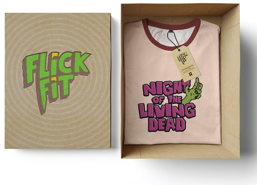 Flick fit box with night of the living dead movie tshirt